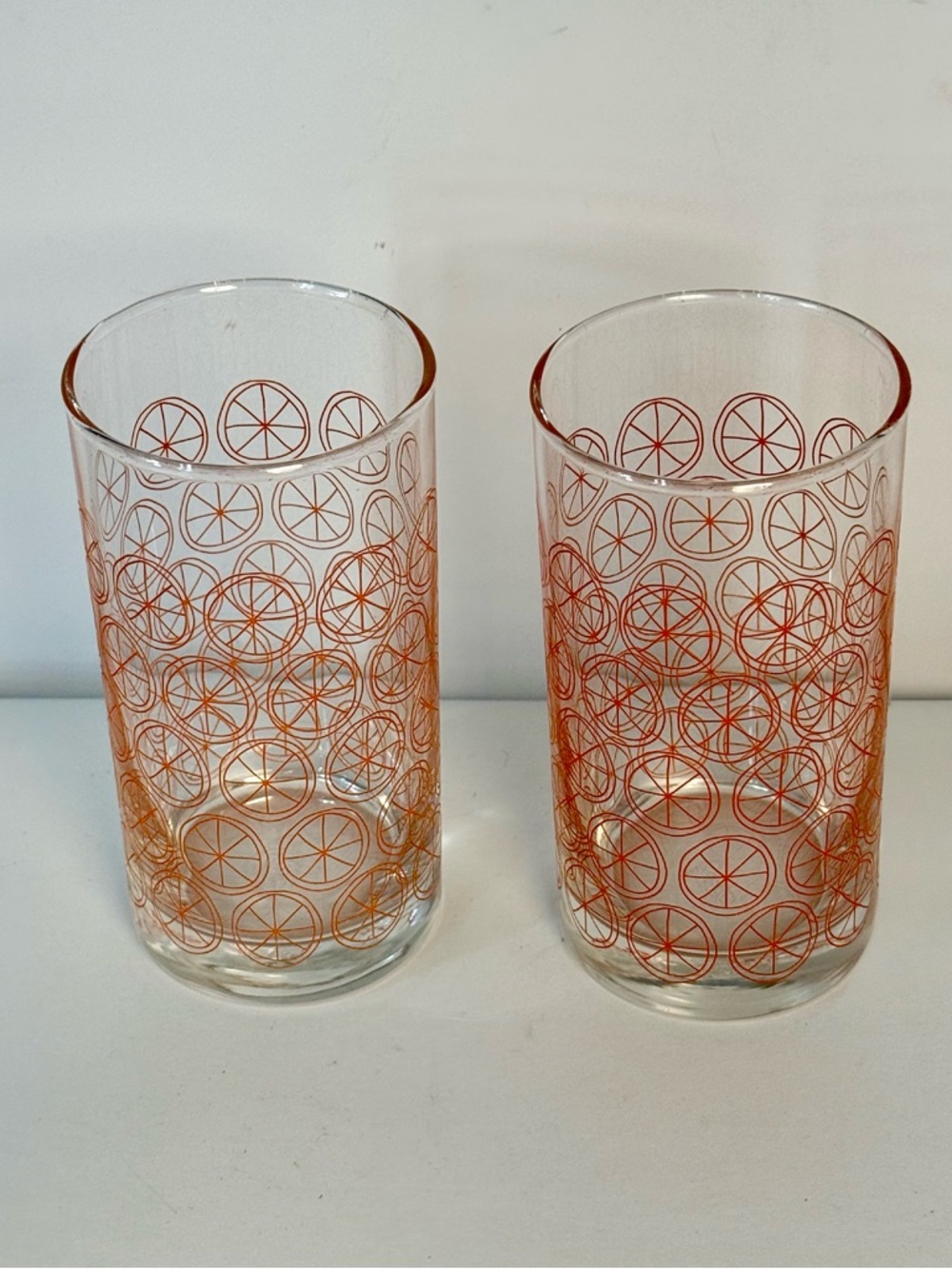 Set of 2 Ocean Thailand Orange Juice Slices Drinking Glasses